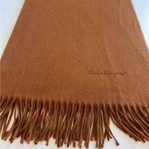 Salvatore Ferragamo 100% Cashmere Scarf Camel Color